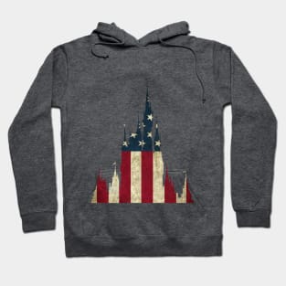 American Flag Magic Castle Silhouette Hoodie